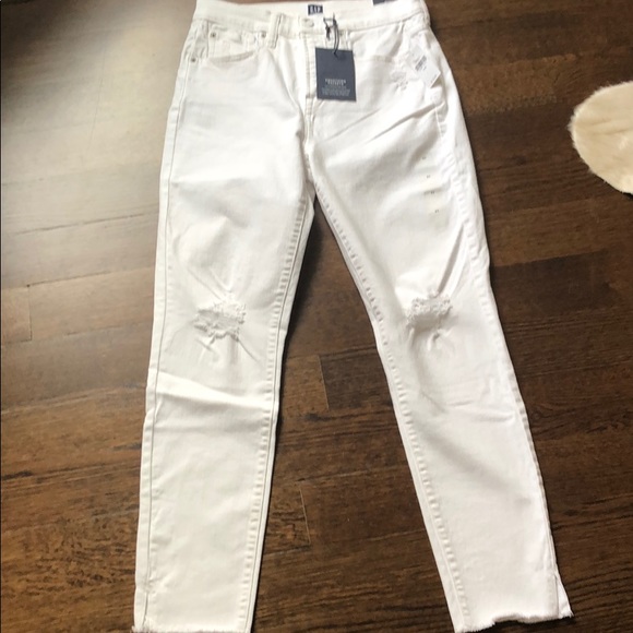 White Gap jeans Distressed - Picture 1 of 4